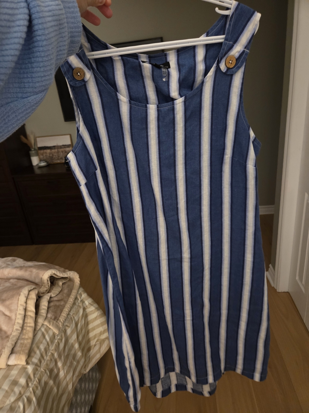 Striped Linen Sleeveless Dress